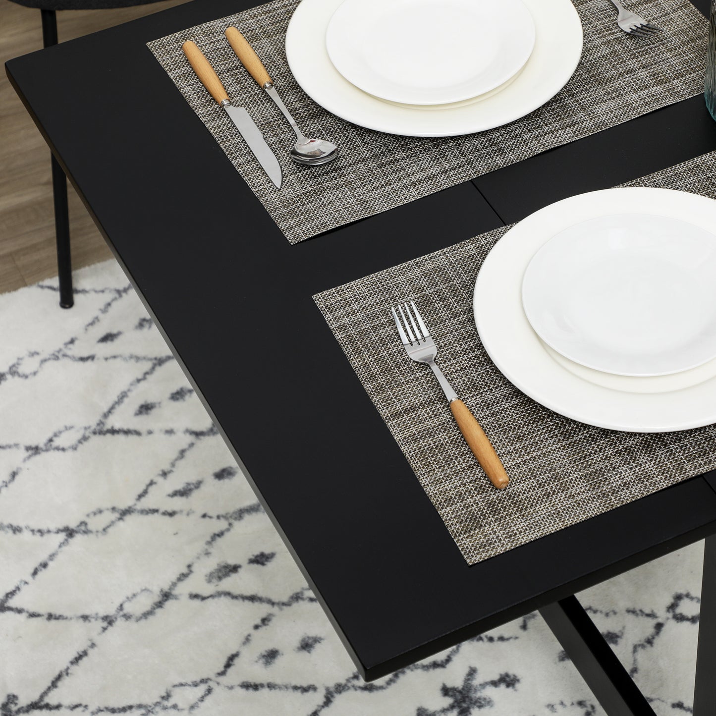 Solid Wood Drop Leaf Dining Table - Black