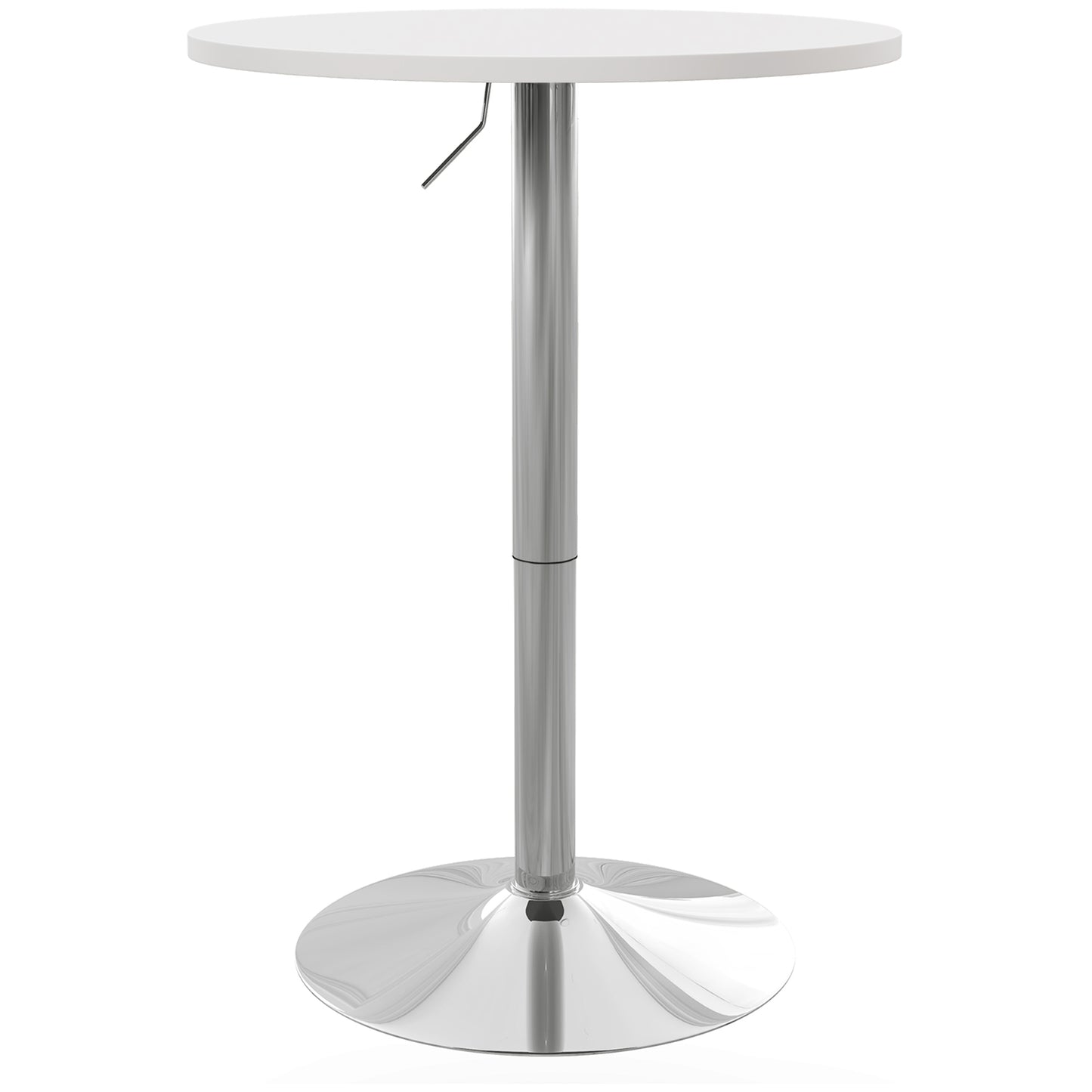 Adjustable Height Bar Table with 360° Swivel Top for 2 People, White