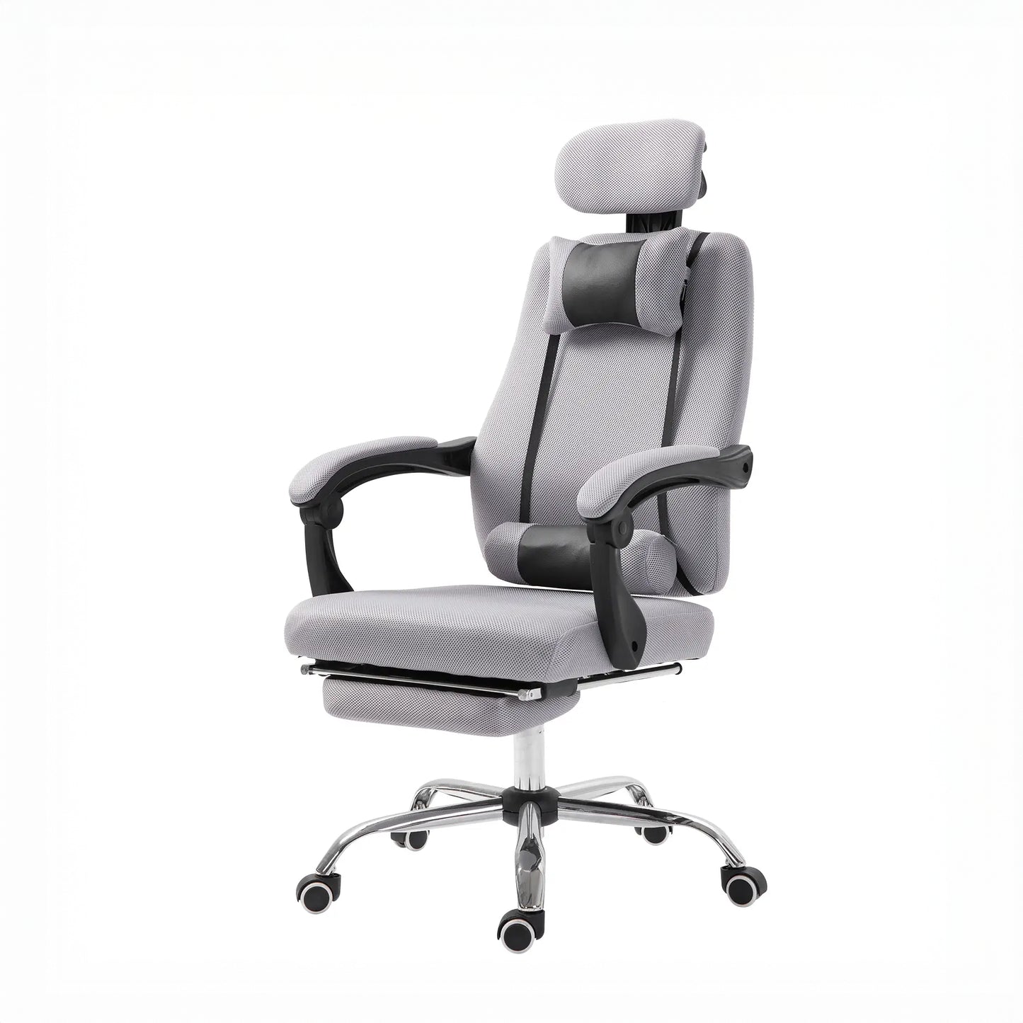 Ergonomic Executive High Back Office Chair with Mesh Fabric and Footrest, Gray