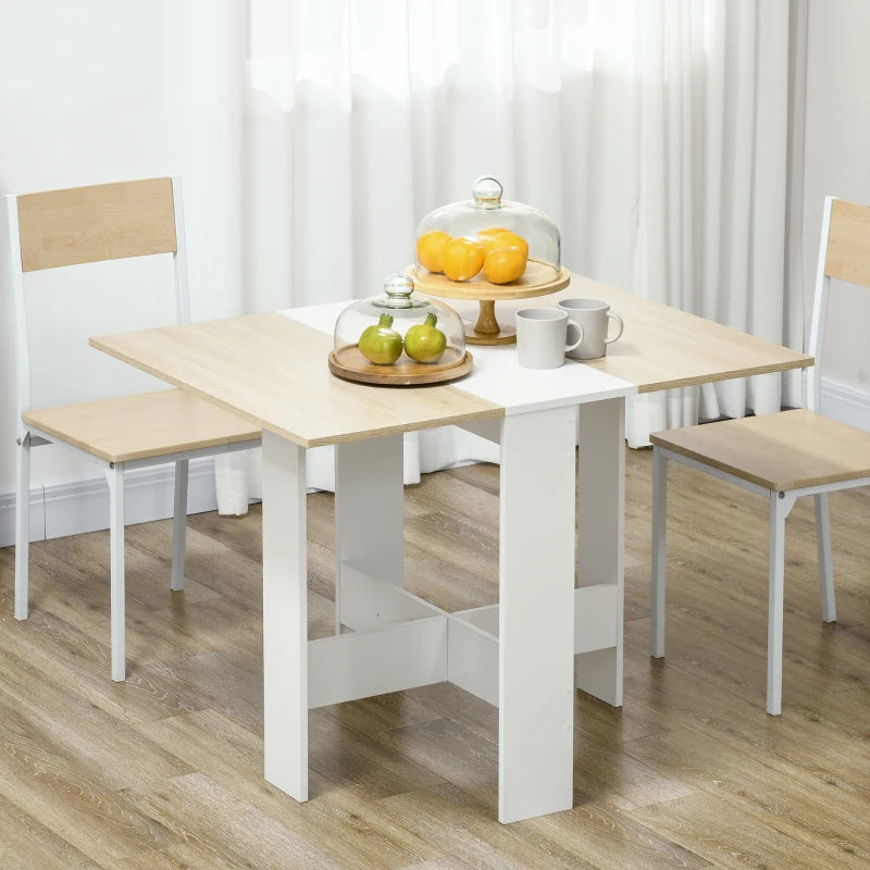 Drop Leaf Folding Dining Table with Expandable Surface