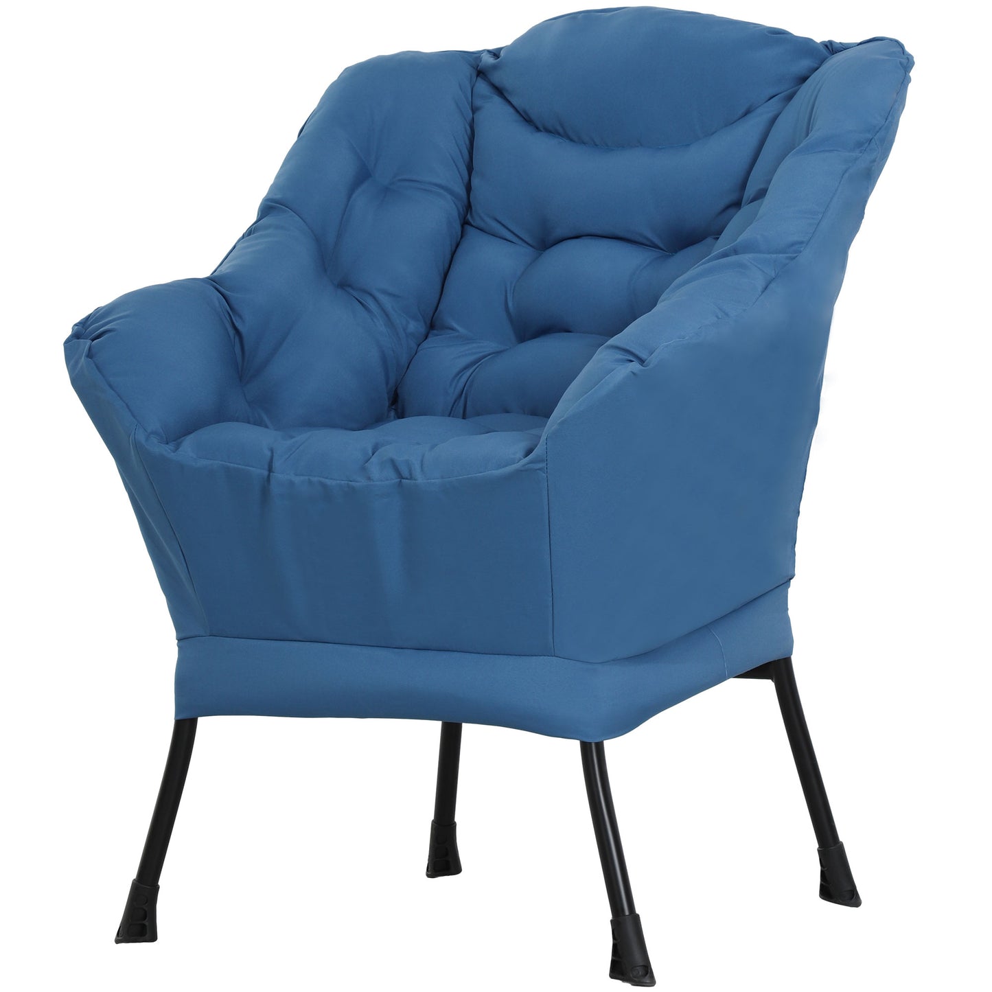 Modern Accent Chair with Storage Pockets - Blue