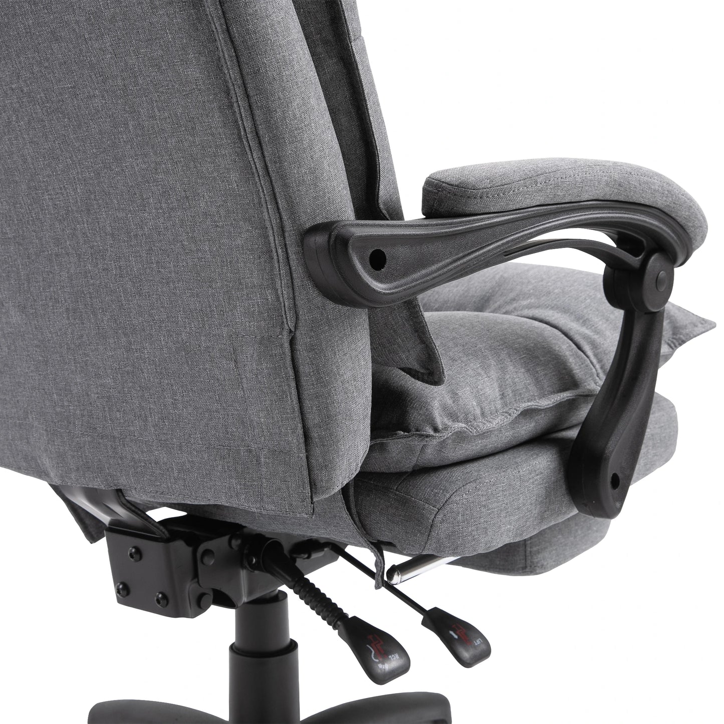 Ergonomic Reclining Office Chair with Double Padding and Footrest, Gray