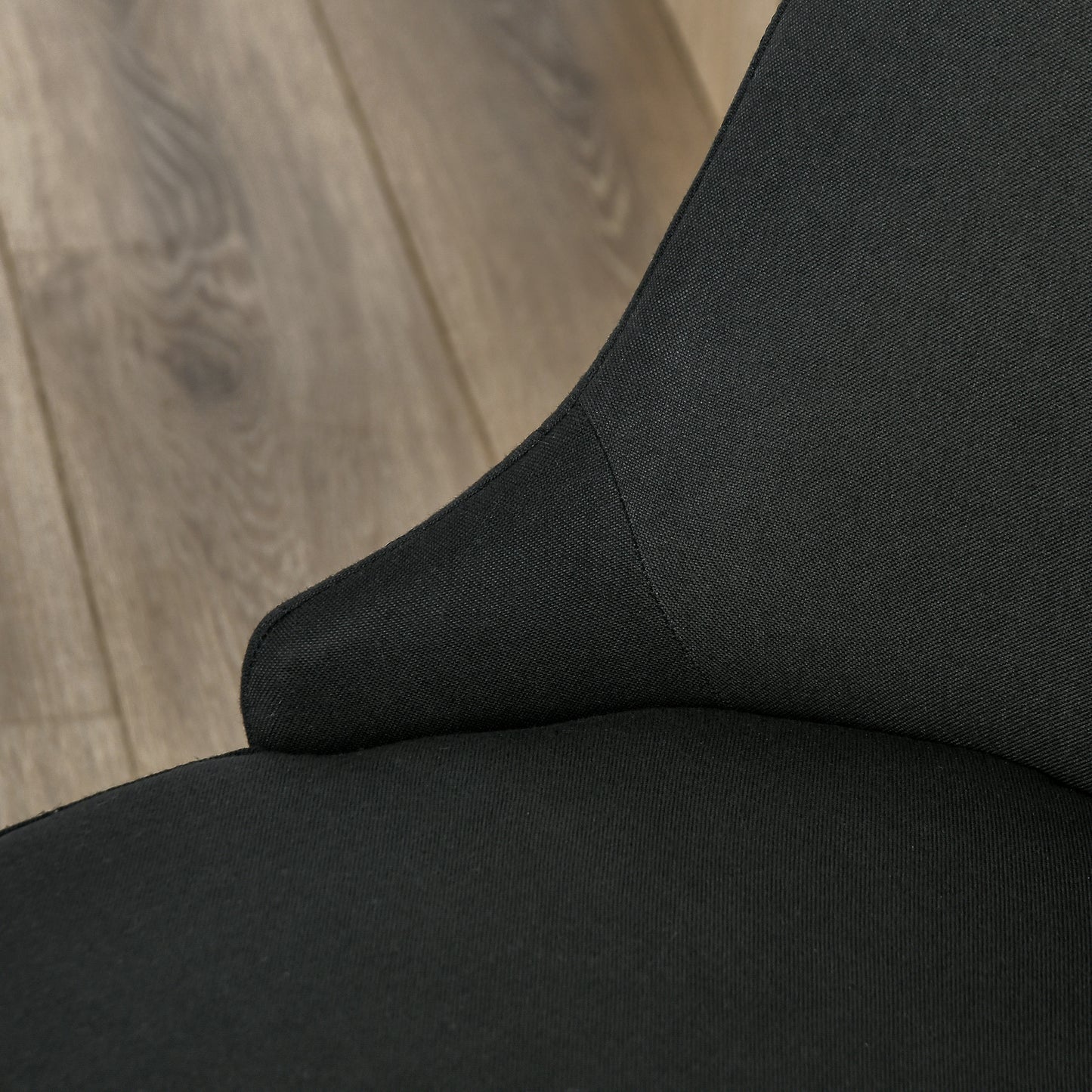 Modern Fabric Dining Chairs with Diamond Tufting - Black (Set of 2)
