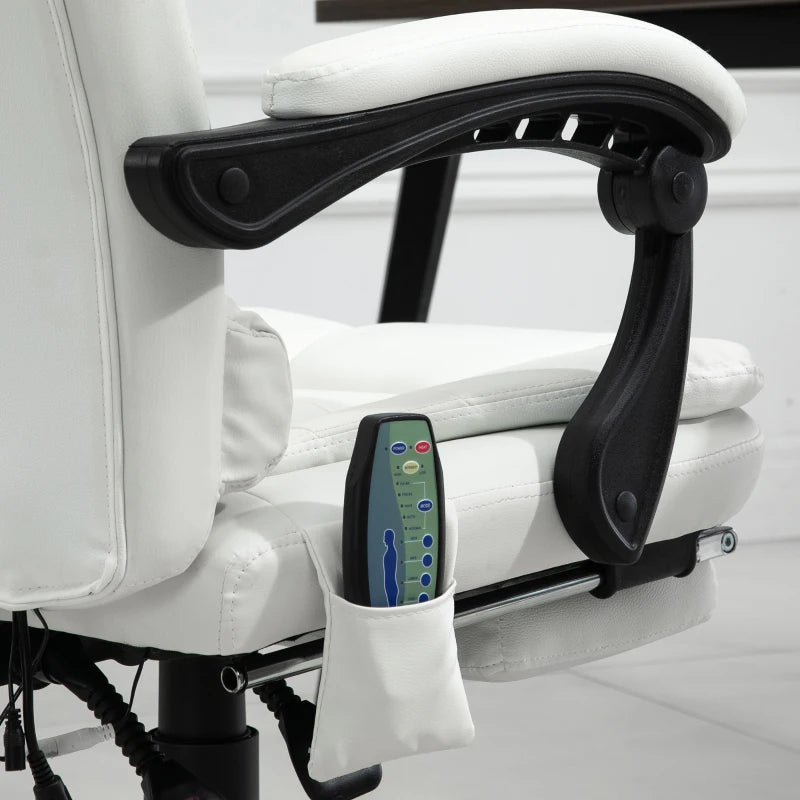 Ergonomic Reclining Office Chair with 7-Point Massage and Footrest