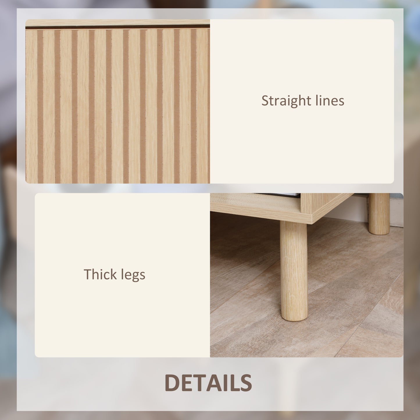 Modern Bedside Table with Drawer and Open Shelf, Natural Wood