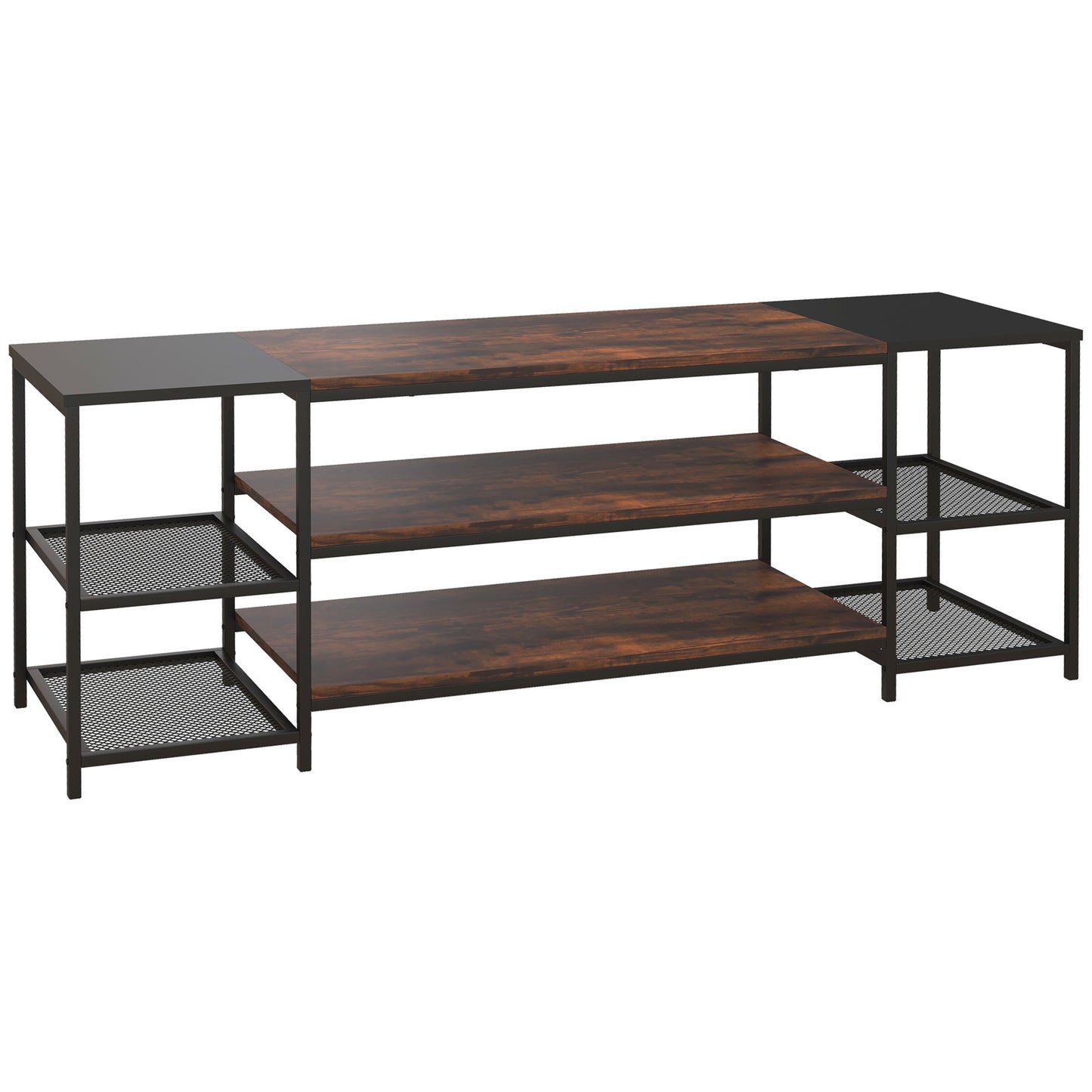 Industrial Open Shelf TV Stand for 65" TVs