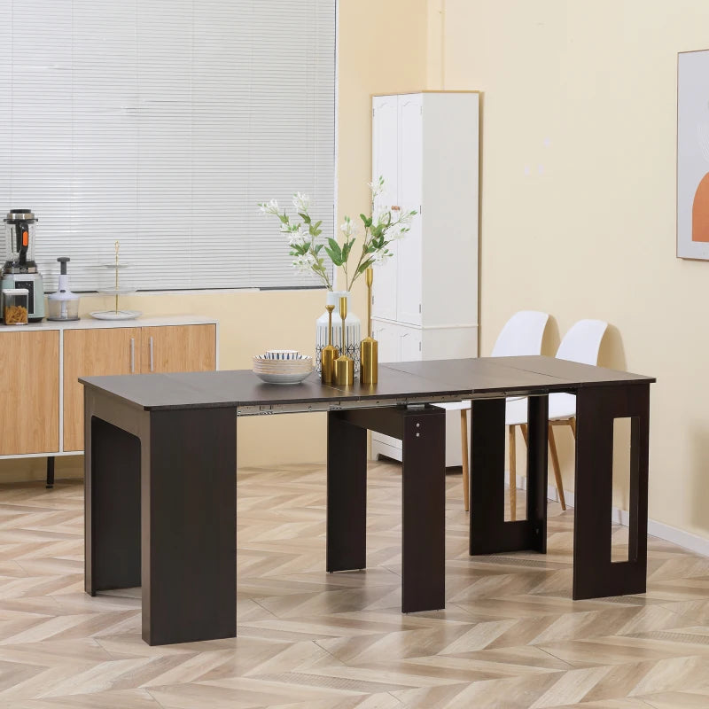 Extendable Dining Table for Small Spaces - Dark Brown