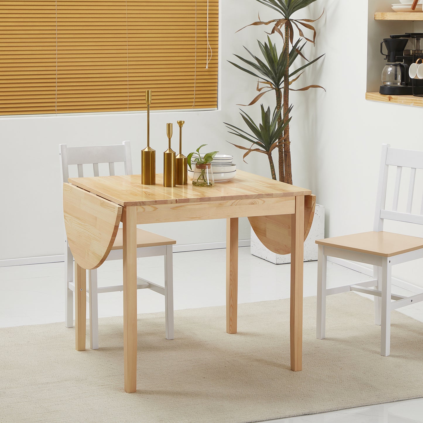 Solid Wood Drop Leaf Dining Table - Natural
