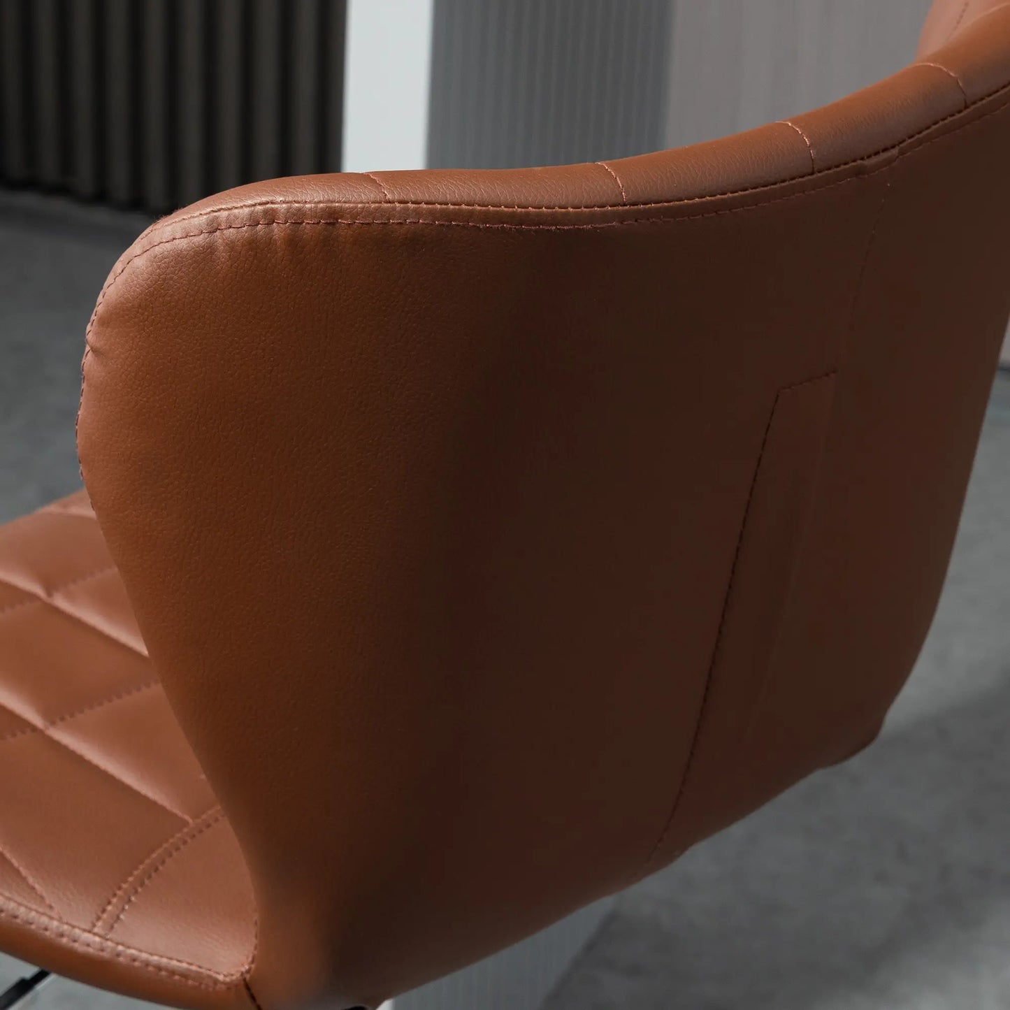Adjustable Swivel Counter Stools with PU Leather, Brown (Set of 2)