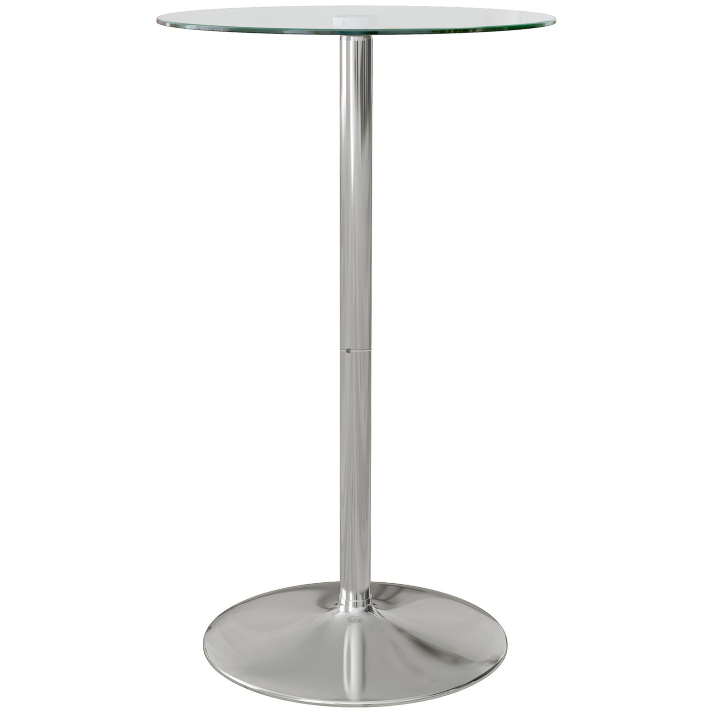 High Top Bar Table with Tempered Glass Top for 2 People, Clear