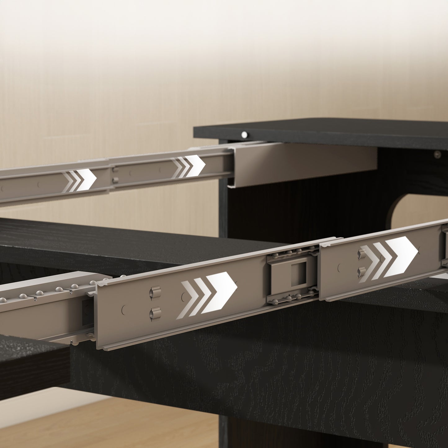 Extendable Dining Table for Small Spaces - Distressed Black