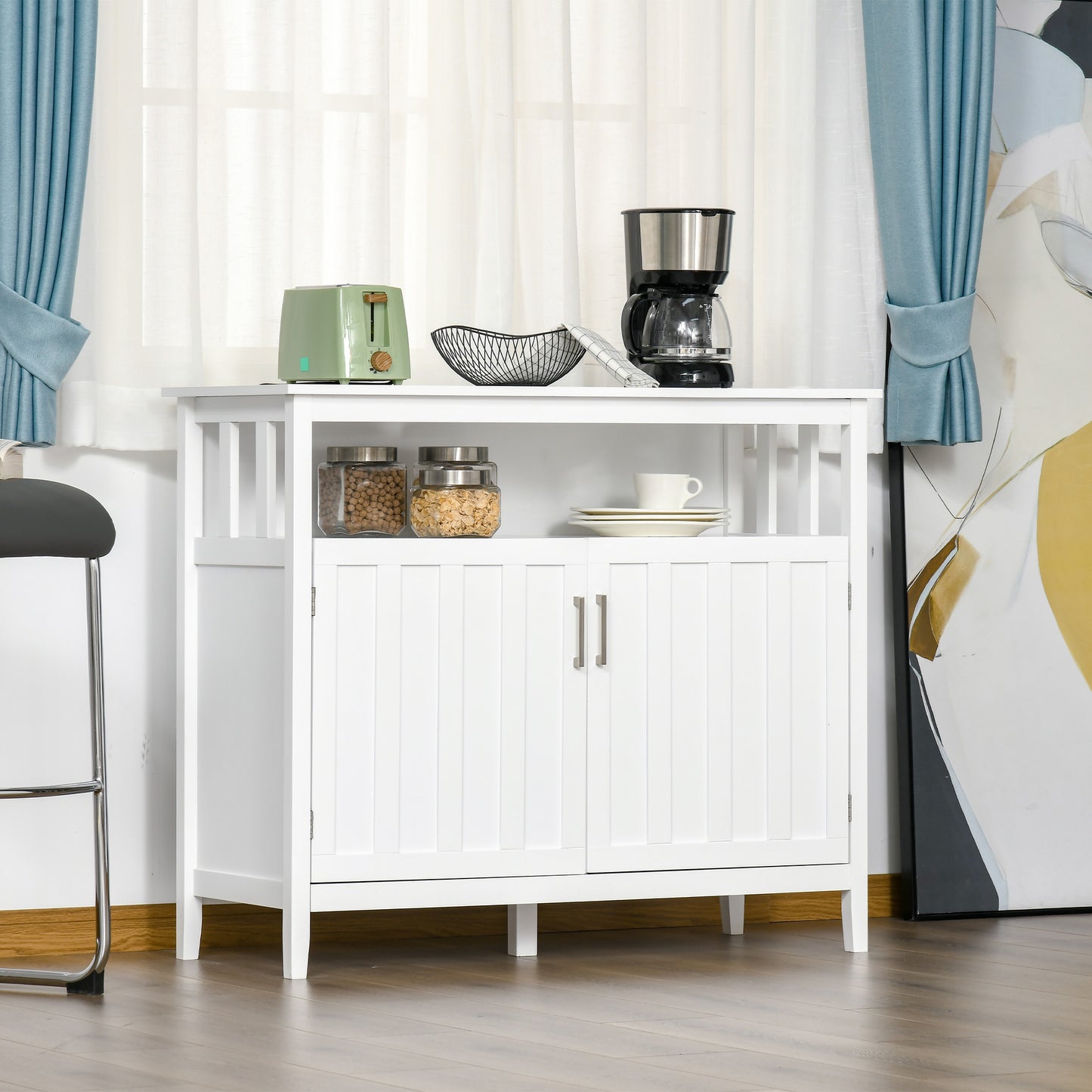 42" Storage Cabinet with 2 Doors and Adjustable Shelving, White