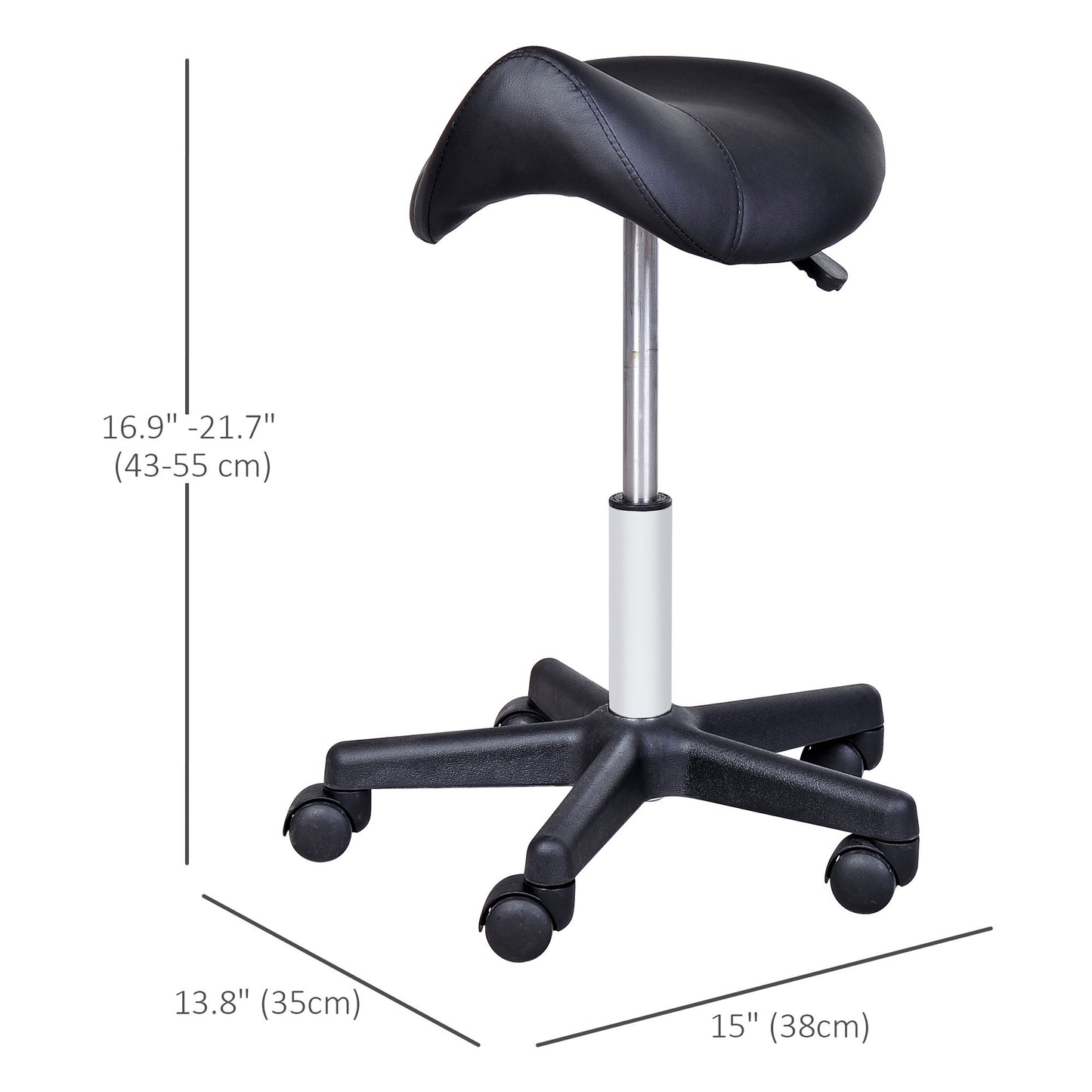 Hydraulic Swivel Saddle Stool with Adjustable Height