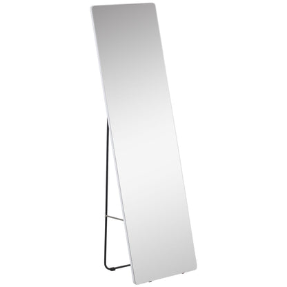 Full Length Rectangular Mirror with Silver Frame, 63" x 18", Multi-Position Design