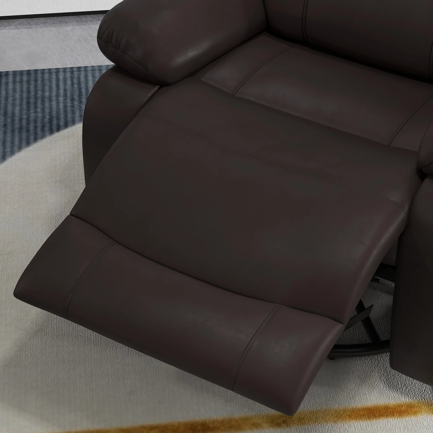 PU Leather Massage Recliner Chair with Swivel Base, Brown