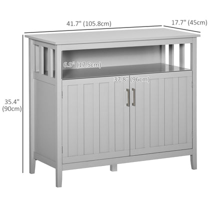 42" Storage Cabinet with 2 Doors and Adjustable Shelving, Gray