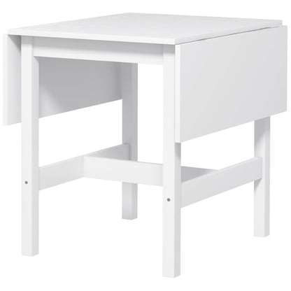 Solid Wood Farmhouse Drop Leaf Dining Table - White