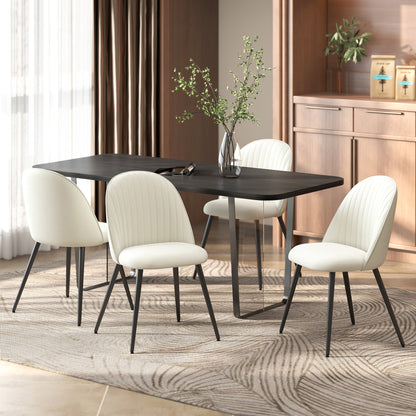 Swivel Bar Stools with Upholstered Seats, Cream White (Set of 2)