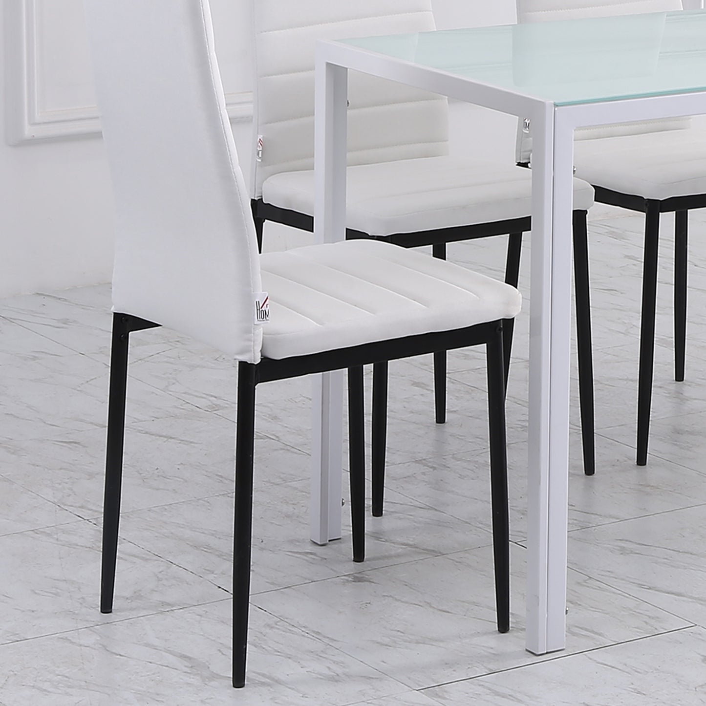 Modern Bar Stools with Backrest, White (Set of 2)