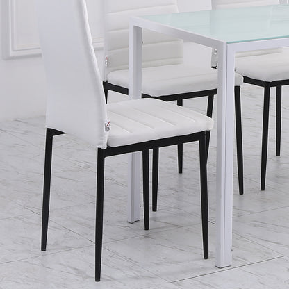 Modern Bar Stools with Backrest, White (Set of 2)