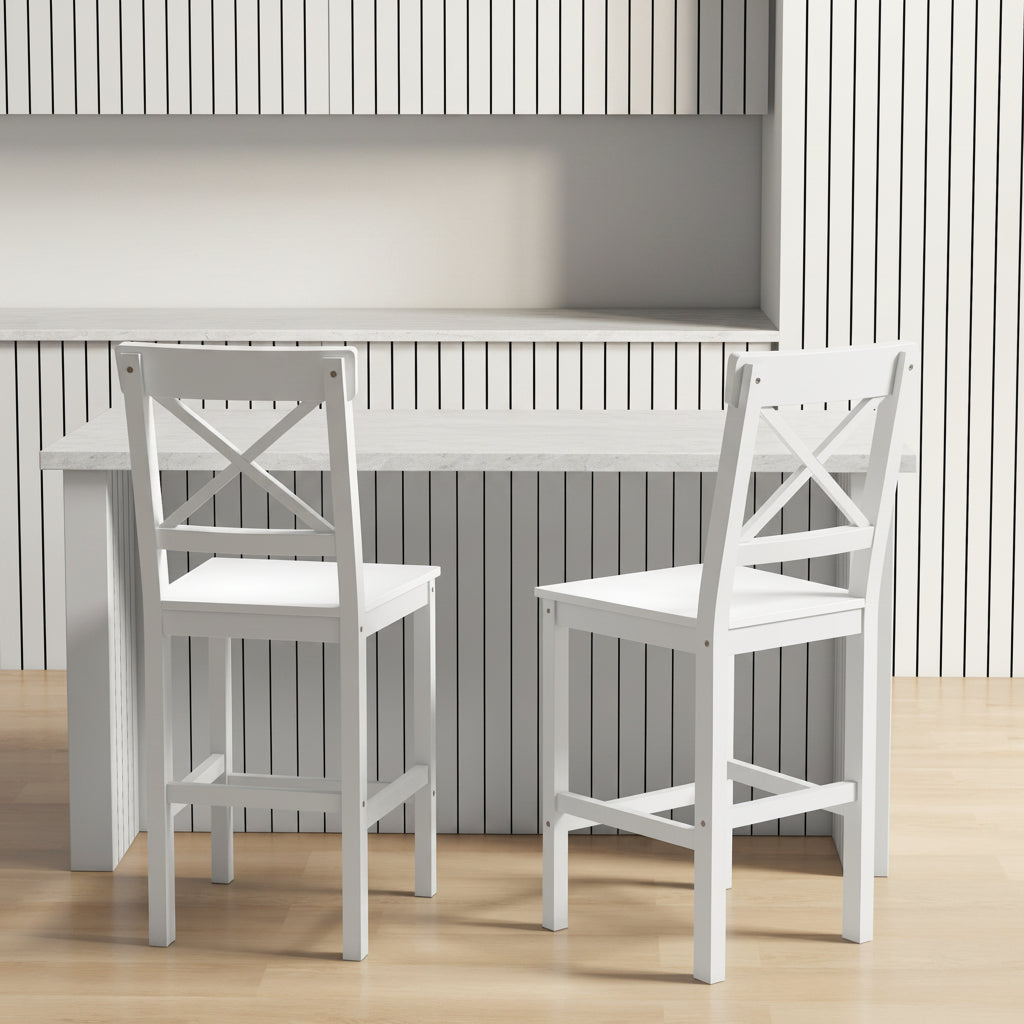 Modern Dining Chairs with Curved Back and Metal Legs, White (Set of 2)