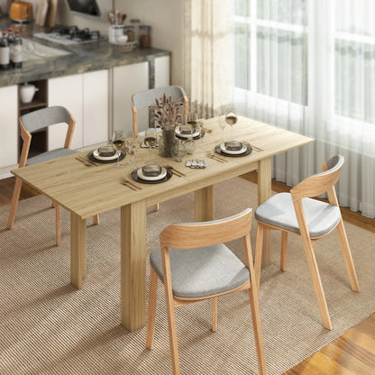 Modern Extendable Dining Table for 6-8 People - Natural Wood