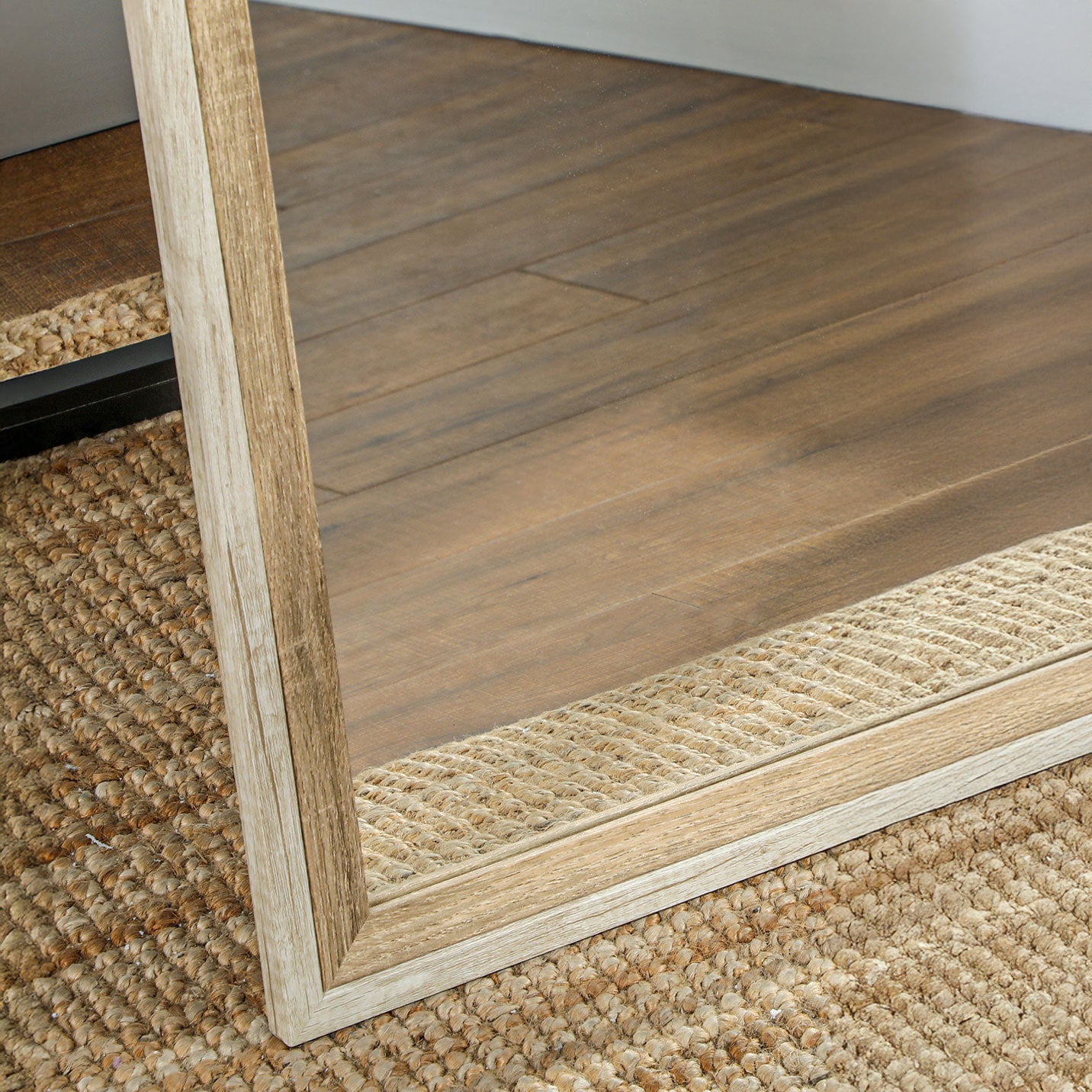 Full Length Floor Mirror with Dark Wood Grain Frame, 64" x 21", Multi-Position Design