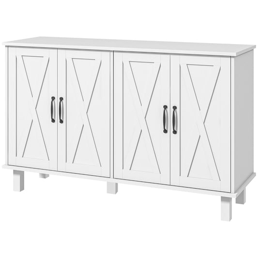 Sideboard Buffet Cabinet with Barn Doors, White