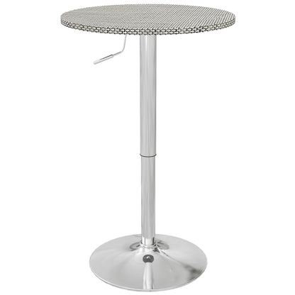 Adjustable Height Bar Table with PE Rattan Top - Gray