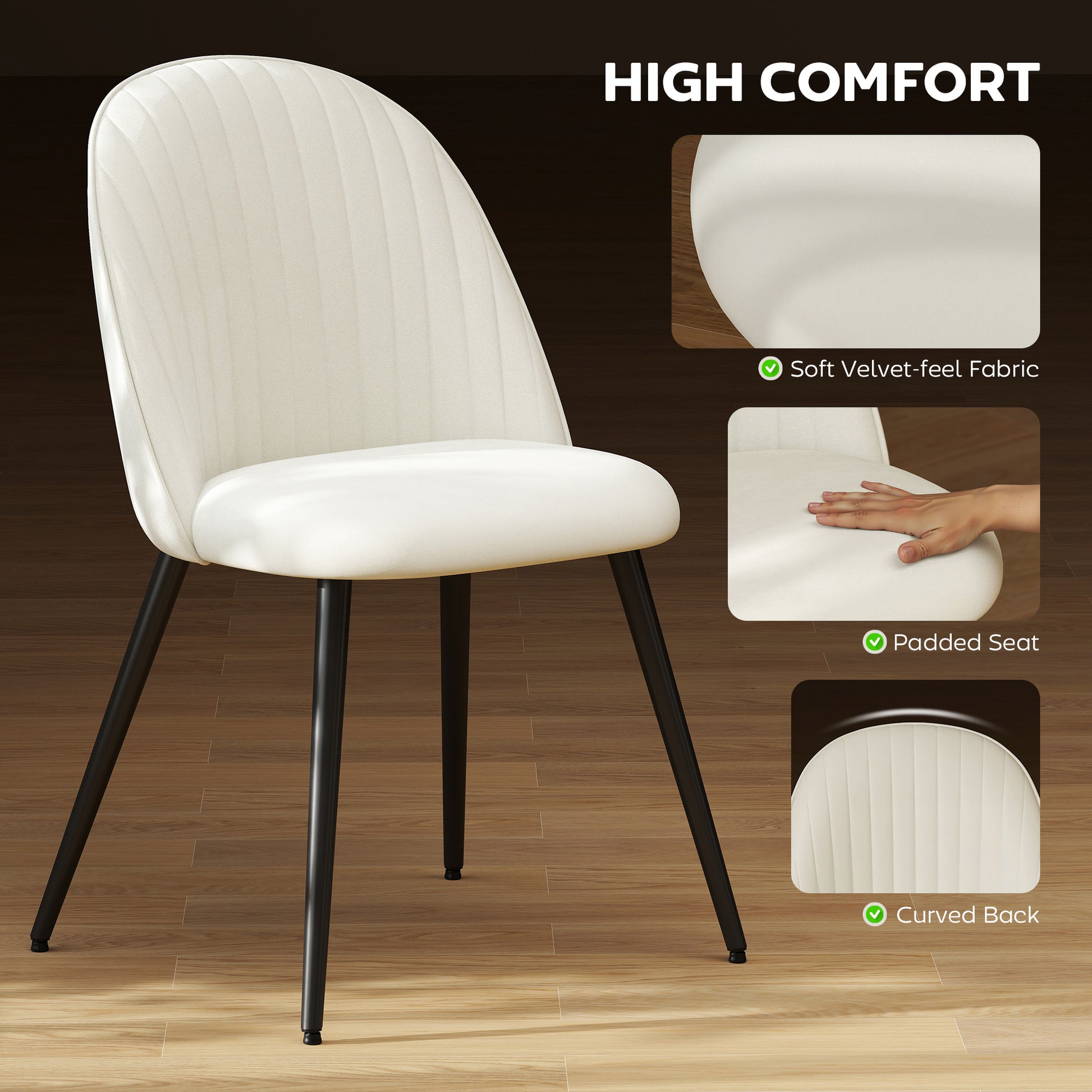 Swivel Bar Stools with Upholstered Seats, Cream White (Set of 2)