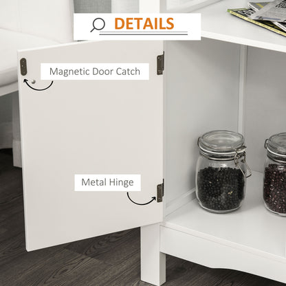 Buffet Sideboard with Wine Rack and Drawer, White