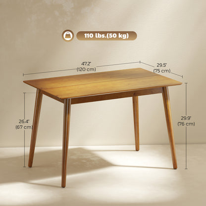 Round Dining Table with Metal Base, Brown