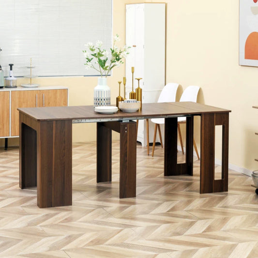 Extendable Dining Table for Small Spaces - Light Brown