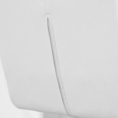 Adjustable Height Swivel Bar Stools with Tufted PU Leather, White (Set of 2)
