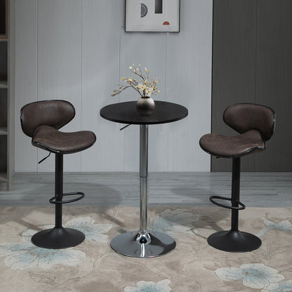 Adjustable Height Swivel Bar Stools with Leathaire Upholstery, Espresso (Set of 2)