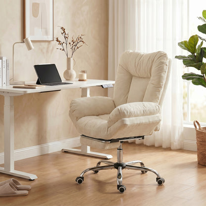 Ergonomic Office Chair with Footrest, Beige