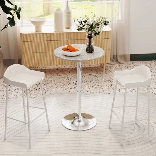 Adjustable Height Bar Table with PE Rattan Top - Gray