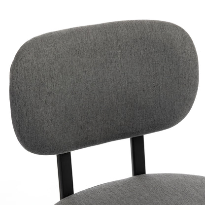 Tufted Upholstered Dining Chairs with Metal Legs, Grey (Set of 2)