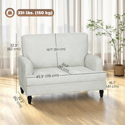 Oversized Upholstered Accent Chair with Ottoman, Cream White