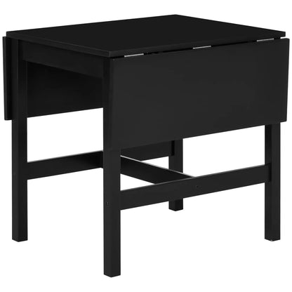 Solid Wood Drop Leaf Dining Table - Black