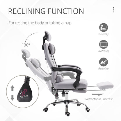 Ergonomic Executive High Back Office Chair with Mesh Fabric and Footrest, Gray