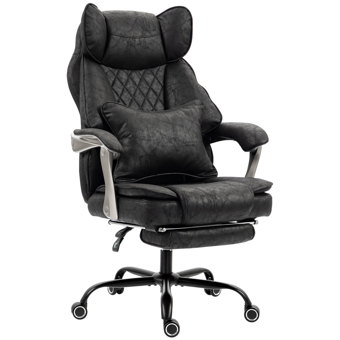 Ergonomic Massage Office Chair with Footrest, Black