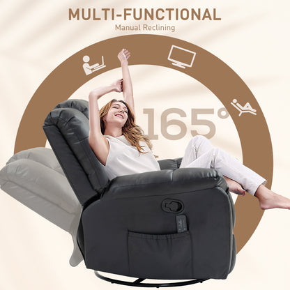 Luxury Massage Recliner Chair with 8 Vibration Points, Black