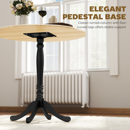 Round Dining Table with Wood Grain Finish, Natural Wood