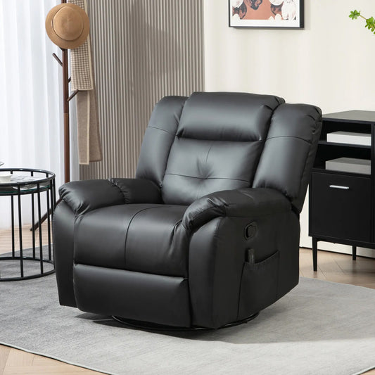 Luxury Massage Recliner Chair with 8 Vibration Points, Black