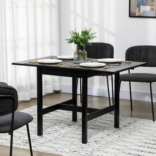 Solid Wood Drop Leaf Dining Table - Black