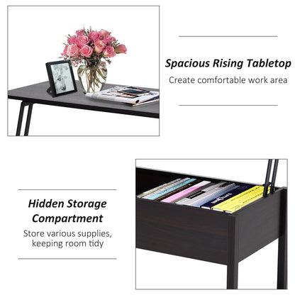 39" Lift Top Coffee Table with Hidden Storage, Coffee