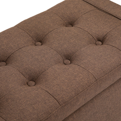 Tufted Storage Ottoman Bench, Brown