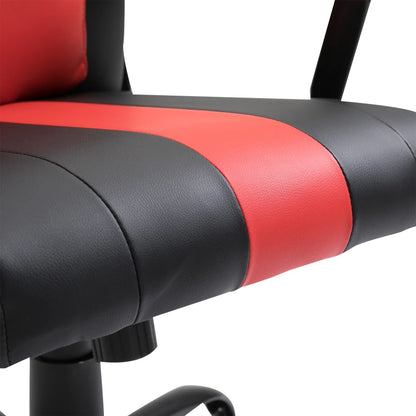 High-Back Racing Style Gaming Chair with Lumbar Support, Red and Black