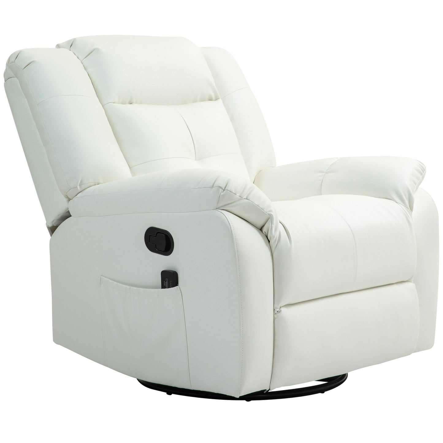 Luxury Massage Recliner Chair with 8 Vibration Points, Cream White